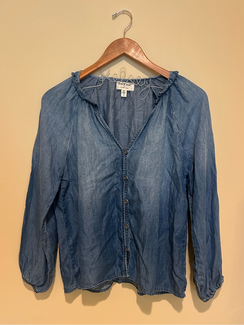 Cloth & Stone Anthropologie Jean Button-Front Women's Top Size Small
